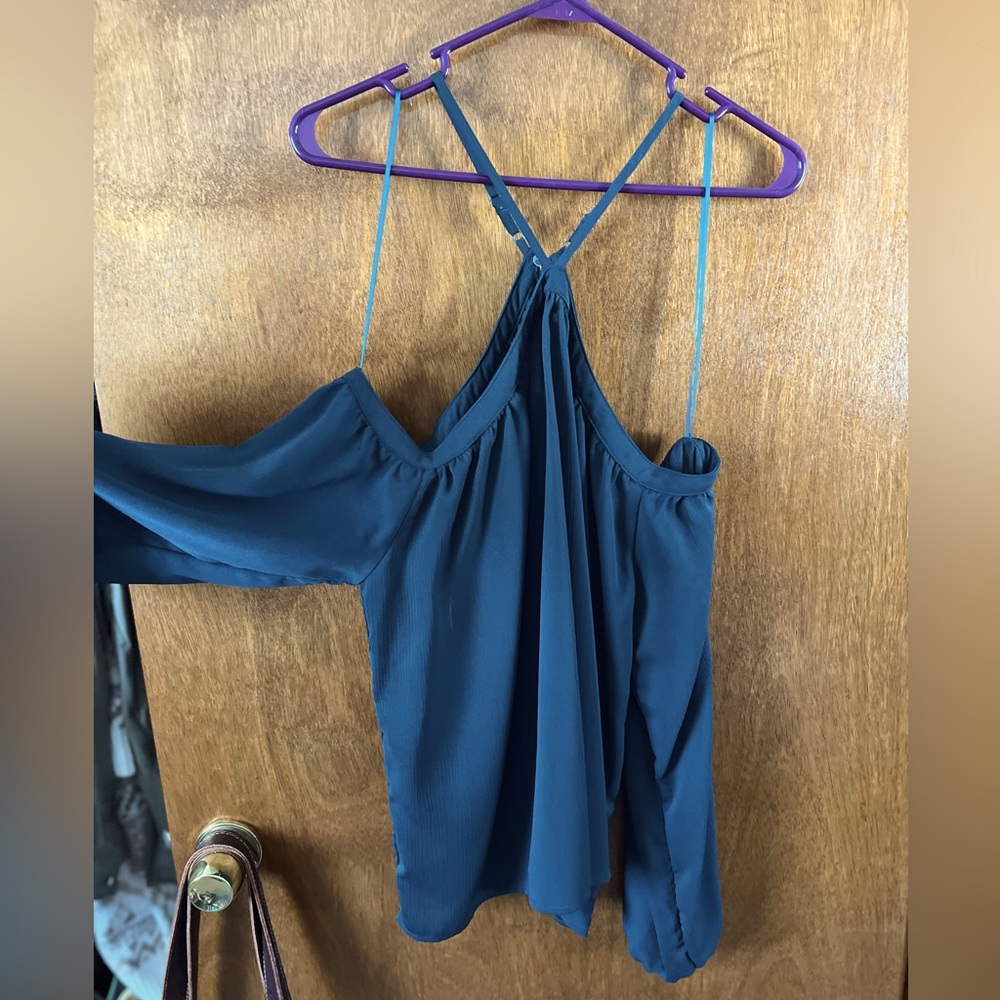 Women’s Cold Shoulder Teal Top